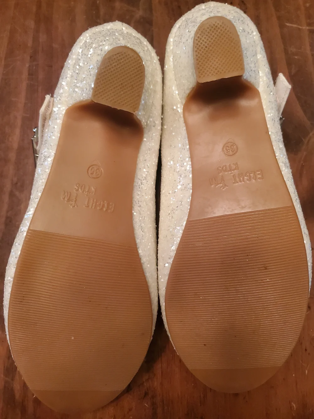 Girls Glitter Mary Jane Dress Shoes in Champagne
